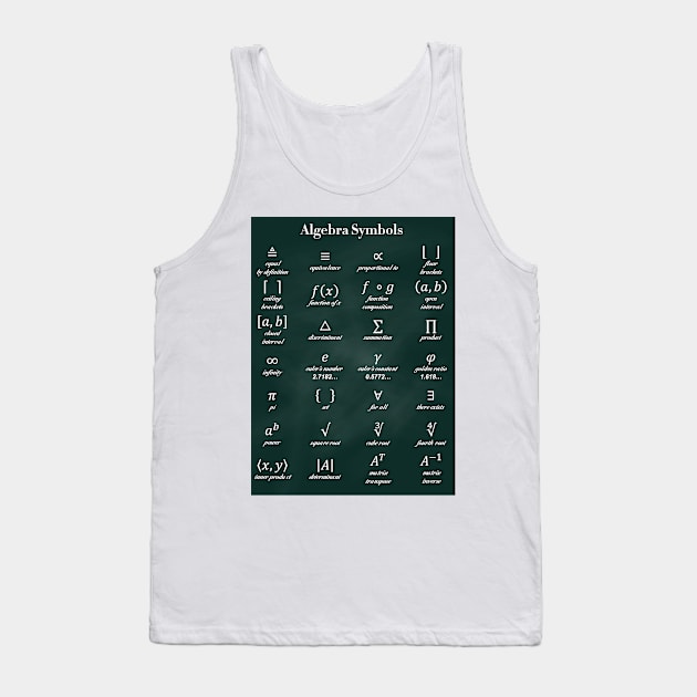 Algebra Symbols Tank Top by ScienceCorner